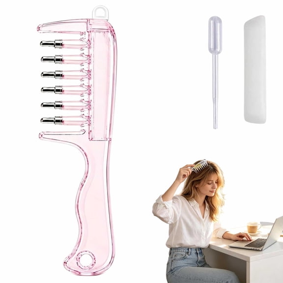 Scalp Oil Applicator Comb, 4ml Hair Serum Dispenser with Metal Hollow Teeth for Liquid Product Application