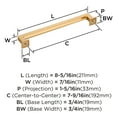 thumbnail image 6 of Amerock Lintel 7-9/16 inch (192mm) Center-to-Center Champagne Bronze Cabinet Pull, 6 of 7