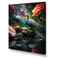thumbnail image 2 of Designart "Peacock Ensemble Blue Coral Indian Art III" Animals Canvas Wall Art, 2 of 5