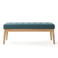 thumbnail image 4 of GZXS Rectangular Upholstered Bench with Button-Tufted Polyester-Blend Seat and Solid Birch Legs, Easy Assembly, 43.5"L x 15.75"W x 17"H, Teal, 4 of 9