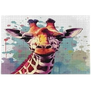 Bestwell Puzzle- Giraffe Painting Jigsaw Puzzles,1000 Piece Puzzles for Family - Fun Intellectual Decompressing Educational Games1002