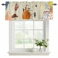 thumbnail image 2 of 2 Pack Valances for Windows, Western Cowboys Window Valances for Living Room/Bedroom/Bathroom, Vintage Boho Abstract Cactus Offwhite Light Filtering Kitchen Curtain Valance 60"W x18" L, 2 of 9