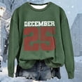 thumbnail image 4 of SYMOID Womens Army Green Christmas Sweatshirt - Distressed December 25 Print Loose Fit Crew Neck Soft Stretch Casual Holiday Sweatshirt for Women S-XXL,Size S, 4 of 5