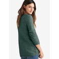 thumbnail image 2 of ellos Women's Plus Size Button Trim Pullover Sweater - 34/36, Deep Emerald, 2 of 3