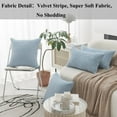 thumbnail image 3 of Throw Pillow Covers 18 x 18 Inch, Set of 2 - Blue Decorative Soft Corduroy Striped Boho Throw Pillow Covers, Modern Home Cushion Pillow Cases for Farmhouse, Couch, Sofa, Bed & Living Room Decor, 3 of 8