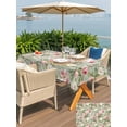 thumbnail image 5 of Outdoor Tablecloths with Umbrella Hole & Zipper, White Pink Flower 54x80 Inch Tablecloth Rectangle, Shabby Chic Spring Vintage Leaf Green Waterproof Table Cloth, Patio/Pool/Picnic Table Covers, 5 of 8
