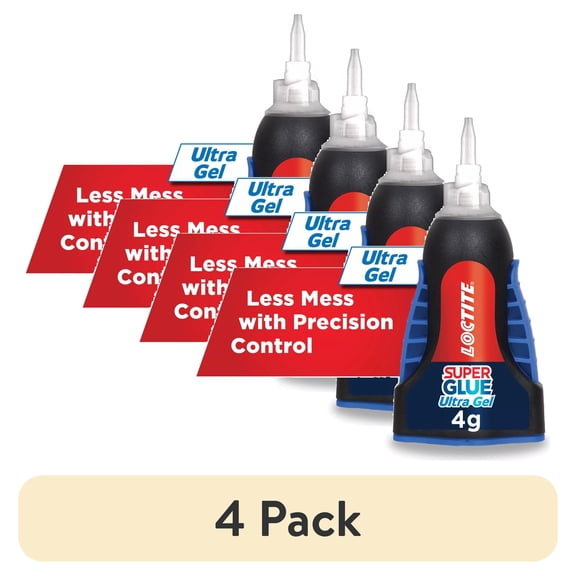 (4 pack) Loctite Super Glue Ultra Gel Control, Pack of 1, Clear 0.14 fl oz Bottle