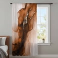 thumbnail image 4 of Blue Marble Sheer Curtains 63 Inches Long, Modern Ombre Abstract Ink Painting Art Light Filering Curtains, Breathable Simi Curtain Privacy Drapes for Living Room Bedroom Lightweight Window Treatment, 4 of 9