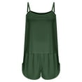 thumbnail image 4 of LYEAA Soft Pajamas for Women Set Shorts Valentine's Day Two-piece Nightwear Plus Size Sling Tops Cozy Loungewear Ladies Solid Loose Casual Sleepwear Sleepsuits Green S, 4 of 4