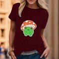 thumbnail image 2 of Cathalem Hauts pour Femmes T-Shirt à Manches Courtes Col Rond, Vin P, 2 of 4