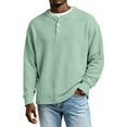 thumbnail image 2 of Henley Shirts For Men Long Sleeve Waffle Knit Tops Button Henley Neck T-Shirts, 2 of 4