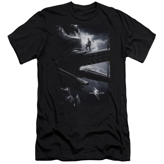 Power Rangers Black Zord Poster Premium Adult 30/1 T-Shirt Black