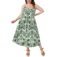 thumbnail image 4 of Agnes Orinda Women's Plus Size Dresses Spaghetti Straps Spring Summer Beach Boho Long Dresses 1X Green, 4 of 7