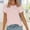 Beige, variant on Shirts for Women Short Sleeve Round Neck Basic Tee Summer Solid Color Colored Cotton Breathable Skin-Friendly Lightweight Casual Daily Wear Top L Size Spring Summer Womens Tops