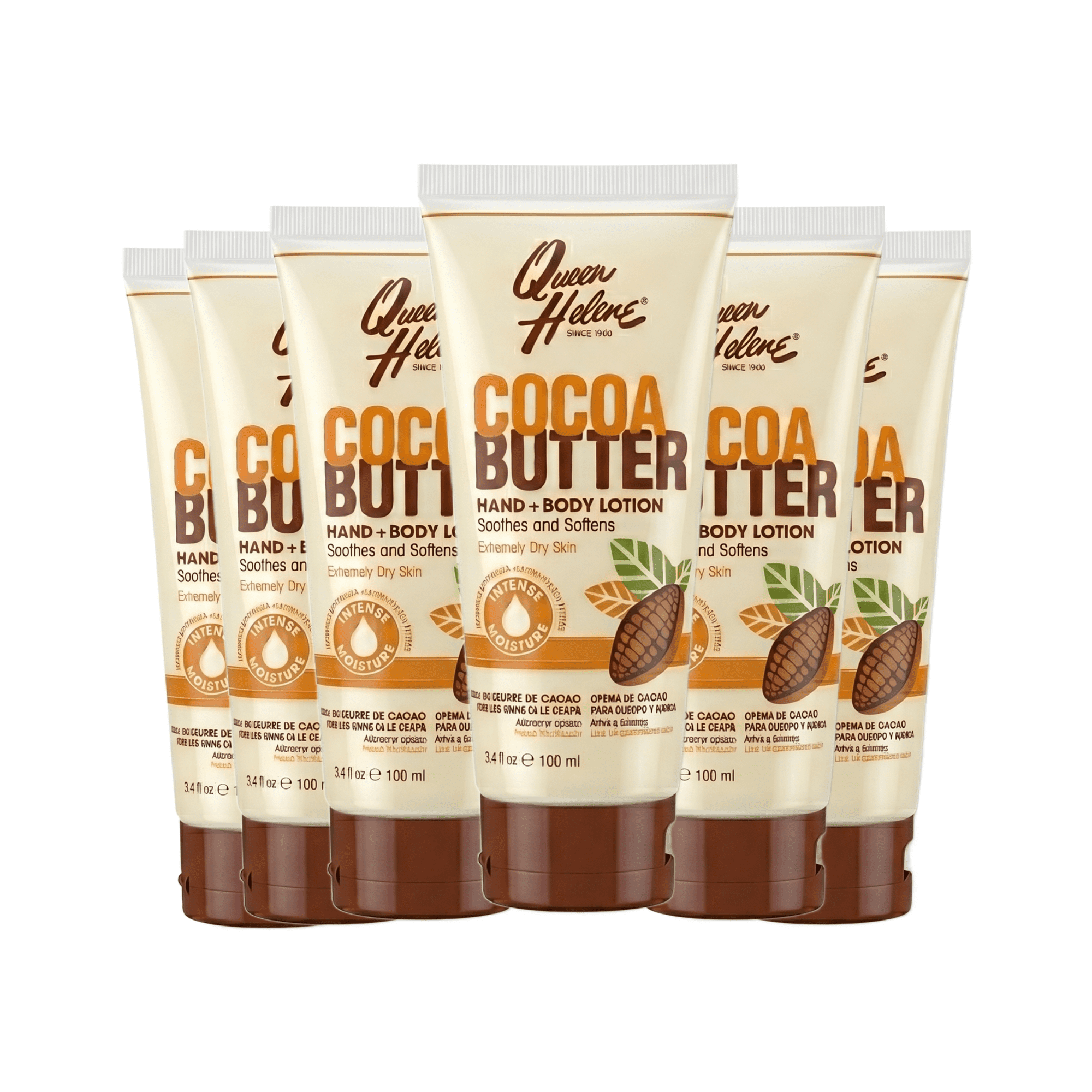 Queen Helene Cocoa Butter Lotion Travel Size – 3.4 oz, Moisturizing Body Lotion with Vitamin E 6 Pack