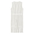 thumbnail image 4 of Women's Fringe Vest No Sleeve Western Casual Jacket Sleeveless White L, 4 of 5