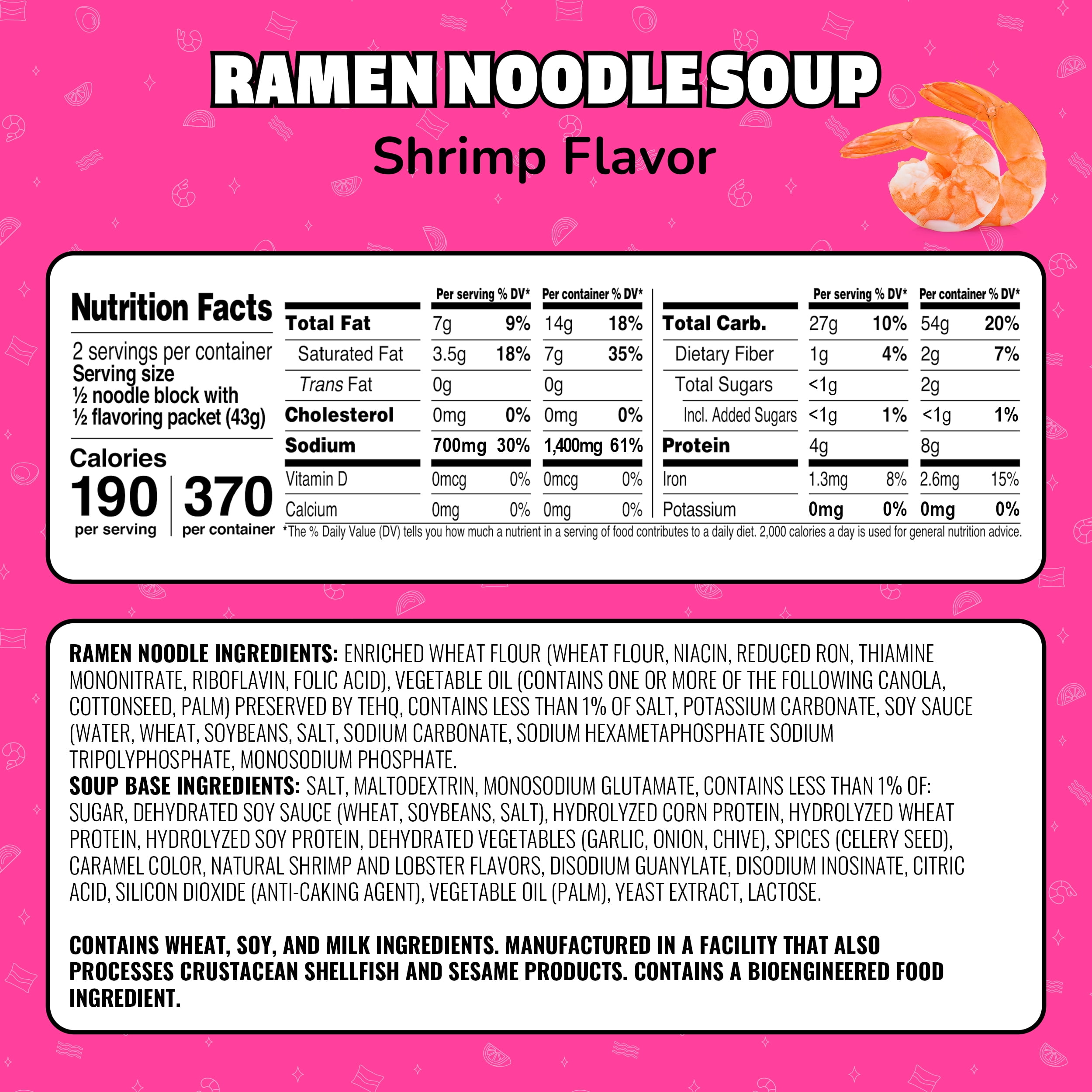 (12 pack) Maruchan Ramen Noodle Soup, Shrimp Flavor Instant Noodles, 3 oz