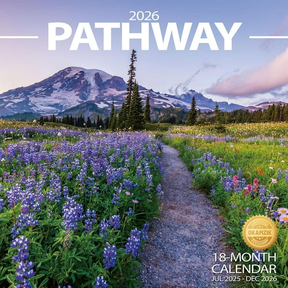 2025-2026 Wall Calendar Pathway Planner Calendar, Hangable Monthly Wall Calendar with Large Blocks for Organizing & Planning, Academic Schedule, Home, Office & family