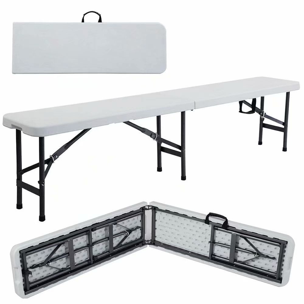 Akoyovwerve 6 Foot Folding Table with Handle,Folding Tables Fold in Half Portable Plastic Picnic ...