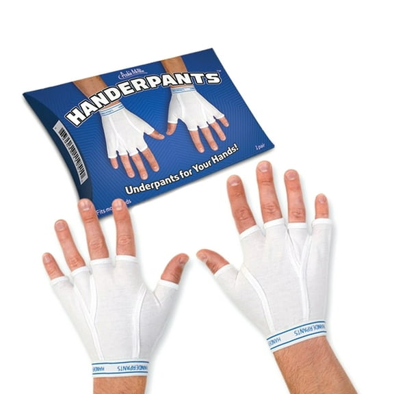Accoutrements Unisex Fingerless Cotton Gloves, White