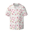 thumbnail image 4 of Salouo Tulips Flowers Pattern Cuban Collar Shirts for Men Button-Down Shirt Men's Short Sleeve Shirts Hawaiian Shirts Casual Shirts -Medium, 4 of 6