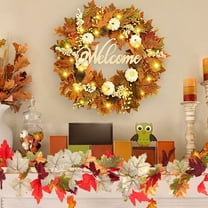 Halloween Thanksgiving Decorations Fall Decor 5.74Ft Fall Maple Leaf Clearance Hanging Vine Garland Artificial Autumn Foliage Indoor Home Halloween Christmas Party Fireplace Decorations