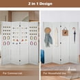 thumbnail image 5 of Fionafurn 4-Panel Room Divider Pegboard Display Folding Wood Portable Freestanding, Wall Organizer 67" (Aged White), 5 of 10