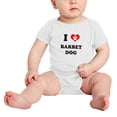 thumbnail image 2 of I Heart Barbet Dog Funny Cute Baby Romper (White, 6-12 Months), 2 of 5