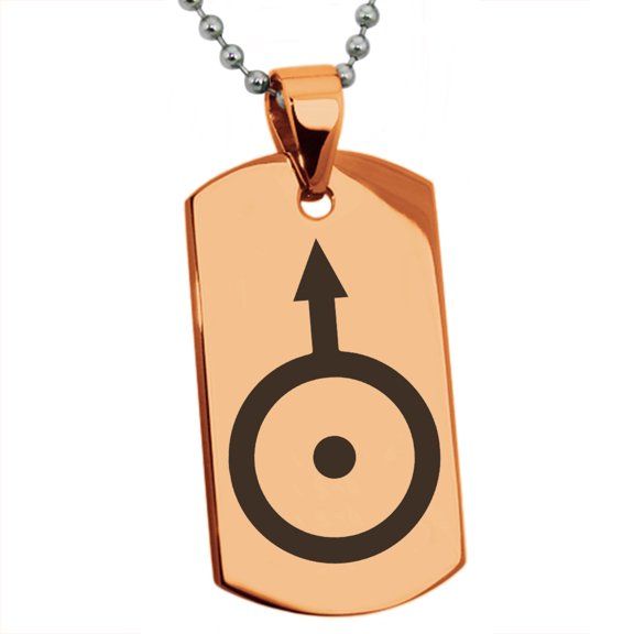 Stainless Steel Solar System Planetary Uranus Engraved Dog Tag Pendant Necklace