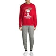 thumbnail image 6 of Peanuts Snoopy Mistletoe Tester Holiday Christmas Men's and Big Men's Pullover Graphic Sweatshirt, 6 of 6