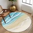thumbnail image 2 of Round Rug 6Ft Washable Non-Slip, Teal Blue Beach Coastal Circle Area Rugs for Living Room Bedroom, Summer Ocean Nautical Seaside Indoor Floor Mats Carpet Runner for Home Decor Aesthetic, 2 of 8