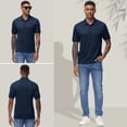thumbnail image 5 of QPNGRP Men's Golf Polo Shirts Short Sleeve Moisture Wicking Dry Fit Performance Daily Casual Stylish Collared Shirts for Men Navy Blue S, 5 of 7