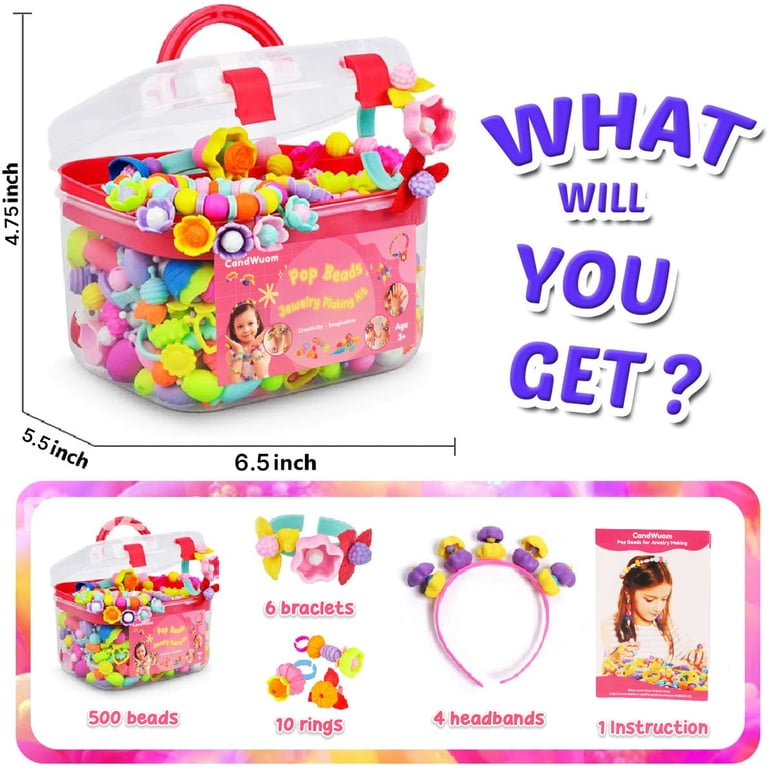 CandWuom Snap Pop Beads Jewelry Making Kit, 520+ Pieces for