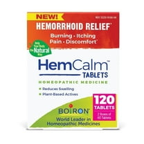 Boiron HemCalm, Homeopathic Medicine for Hemorrhoid Relief, Burning, Itching, Pain, Discomfort, 2 x 60 Tablets Twin Pack