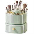 thumbnail image 1 of Organizador de Maquillaje Giratorio de 360° Organizador de Cosméticos Giratorio de Gran Capacidad con Soporte para Brochas de Maquillaje de 5 Ranuras y 1 Cajón,A, 1 of 5