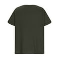 thumbnail image 3 of ATOYSOY Women's Short Sleeve Basic Tees Summer Plus Size Tops Fashion Workout Casual Tunic Retro Activewear Solid Color Loose Pullovers Dressy Saving V Neck Blouses Green XXL, 3 of 5