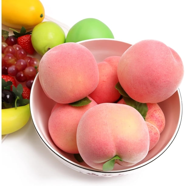 sasyxdc Caihao 9PCS Fake Red Peach Fruit Realistic Foam Peach