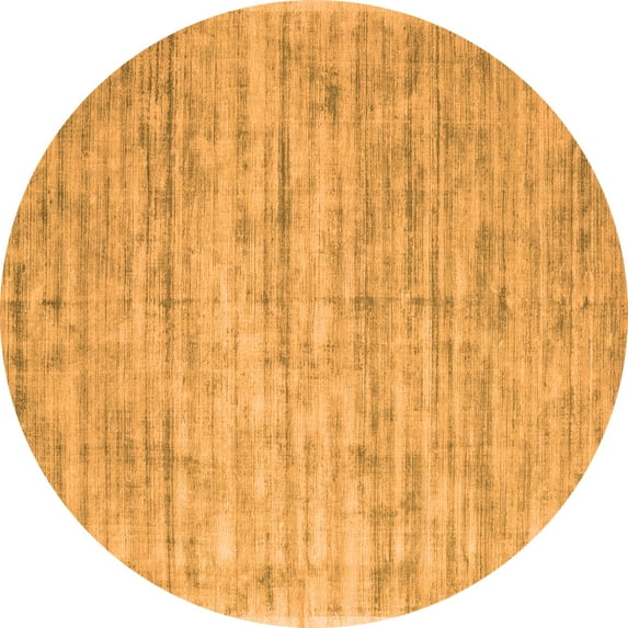 Ahgly Company Indoor Round Abstract Orange Contemporary Area Rugs, 5' Round