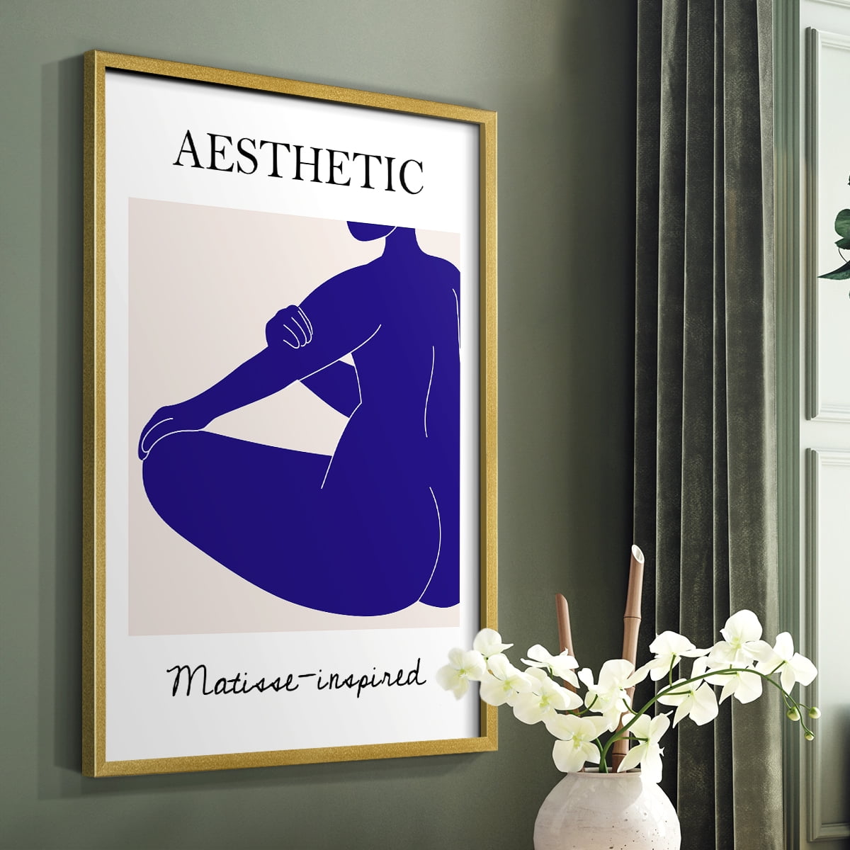 Matisse CXVII Framed Print in Gold Solid Wood 16 x 20 Framed Print