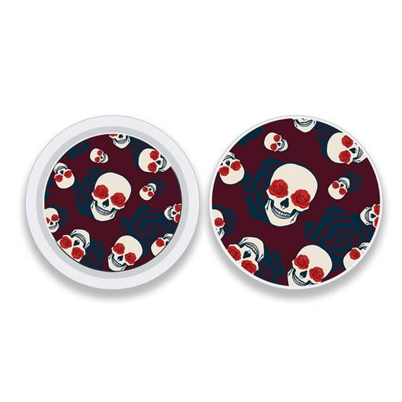 MightySkins APATAG-Skulls N Roses Skin Compatible with Apple AirTag Original 4 Pack of Skins - Skulls N Roses