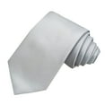 thumbnail image 2 of Mens Casual Solid Color Tie Fashion Business 8cm Dress Shirt Solid Polyester Hand Tie Silver, 2 of 4