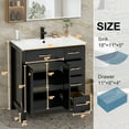 thumbnail image 6 of Eclife 30 in Bathroom Vanity with Integrated Sink Top, Black, 6 of 8