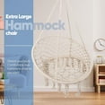 thumbnail image 5 of ColourTree White Claes Hammock Chair Macrame Swing Chair for Indoor and Outdoor Use, 5 of 6
