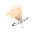 thumbnail image 2 of Diadema Estilo Flapper Yuyangstore Con Plumas Beige, 2 of 8