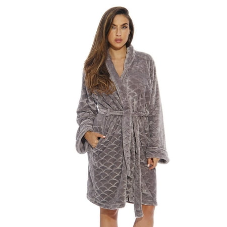 Just Love Solid Kimono Robes for Women (Light Grey Large)