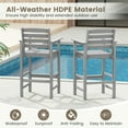 thumbnail image 6 of Barara King Bar Stools Set, Counter Bar Stools Set, Patio HDPE Adirondack Bar Chairs Set of 2 with Wide Armrests-Gray, 6 of 12
