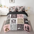 thumbnail image 2 of Erosebridal Camping Full Bed In A Bag 7 Piece,Pink Camper Comforter Set With Sheets For Bunk,Rv Decor Bedding Comforter Sets For Travel Trailers Rustic Farmhouse Buffalo Plaid Bed Set, 2 of 5