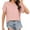Pink, variant on Womens Tops Trendy Sawvnm Women's New Solid Color Casual Versatile T-shirt Top Short Sleeved Round Neck Top for Women Black S