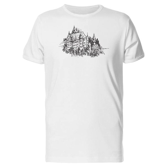 Castle In The Forest Sketch Tee Men's -Image by Shutterstock