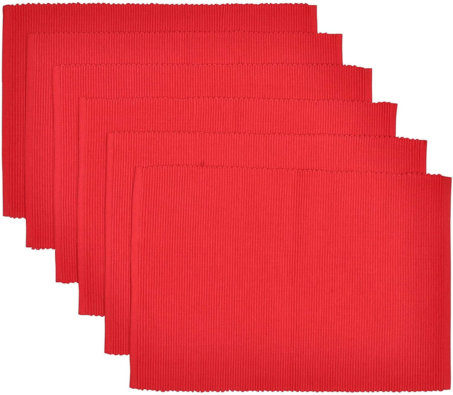 Yourtablecloth Ribbed Cotton Placemats Placemat with Thicker